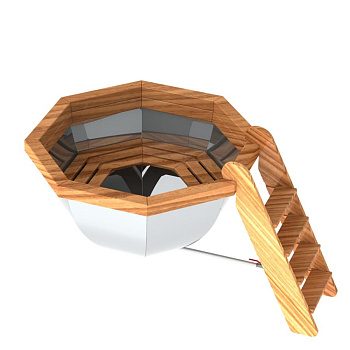 Банный чан 6 граней с обшивкой и лестницей